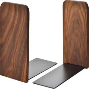 VIVTOB 책 끝 선반용 블랙 호두 나무 - 헤비 듀티 논슬립 정리함 가정 주방 사무실용 업그레이드된 장식용