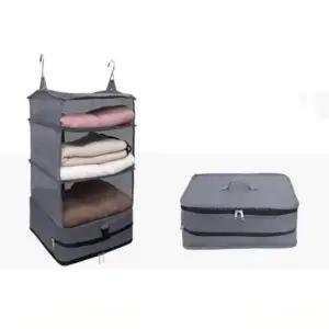 ( )옷정리 수납함 걸이형정리함 접이식 여행용 압축파우치 매직 걸이형 해외여행