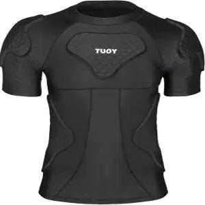 축구 야구 소프트볼 럭비용 TUOYR 남자 패딩 셔츠 가슴 갈비뼈 보호대 언더셔츠