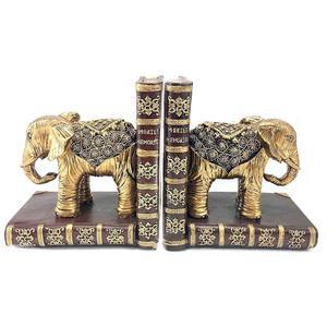 벨라 20898 장식 북엔드 럭키 엘리펀트 빈티지 선반 지지대 헤비 듀티 비 스키드 동물 금상 홈 데코 6인치