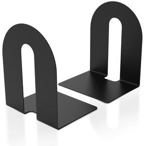 헤비 듀티 10인치 북엔드, 블랙 북엔드 1쌍, 헤비북용 스토퍼, 사무실, 책장, 바인더 및 도서용