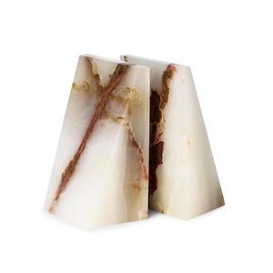 베이 버크 화이트 삼각 마블 북엔드 u2013 헤비 듀티 웨지 디자인, 모던 오피스 및 책장 정리함