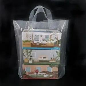 비닐백 PE 투명 손잡이 루프 봉투 쇼핑 50x40+5cm(100장)