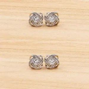 큐빅귀걸이 백금 클로버 스털링 귀걸이 S925실버 OC2