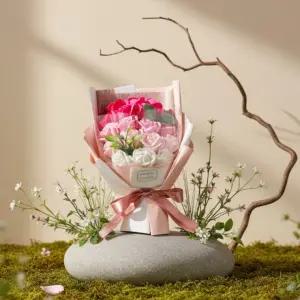 장미 플라워 장식 비누 꽃다발 연출