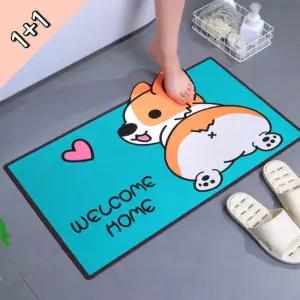 2개세트 빨아쓰는 캐릭터 규조토 발매트 발수건 욕실 화장실