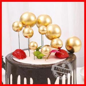 케이크 장식 실버 골드 볼 삽입 액세서리, 생일 베이킹 기념일 축하, 결혼식 연회, 5 개/세트