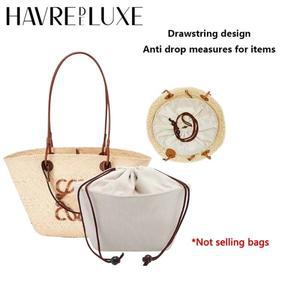 Drawstring 가방  바구니 Picotin 짚으로 짠 지원 내부 라이너 액세서리에 대한 어깨 스트랩 삽입