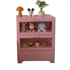 핑크미니서랍장 테이블수납함 아이방정리선반 키덜트진열장 빈티지인테리