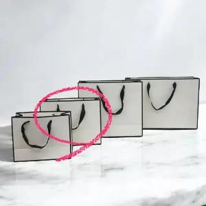 [골드스마일]종이쇼핑백 화이트톤 무지 가로 직사각쇼핑백 소