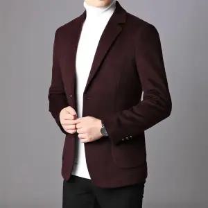 아이언하트 남성용 남친 모직 울 가을 긴팔 베이직 정장 비즈니스 코트 재킷 칼라 정장자켓 KKE3
