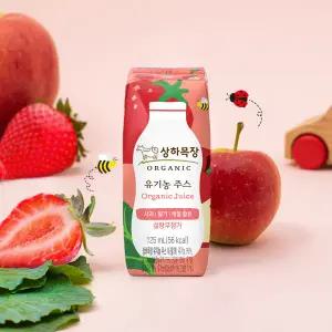 내일도착 상하목장 유기농 주스 사과딸기케일 125ml 24팩 1263296
