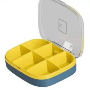 데일리약보관통 구급약통 휴대용 체크 6칸 알약 케이스 블루