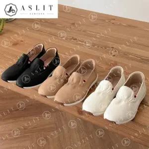 [애슬릿] 여성 슬립온 소 가죽 밴딩 운동화 발 편한 단화