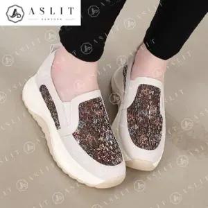 [애슬릿] 여성 슬립온 키높이 콤비 배색 운동화 데일리 5cm