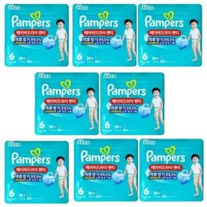 팸퍼스 2025 베이비드라이 팬티형 기저귀 6단계(15kg) 30매 x 8팩(총240매)