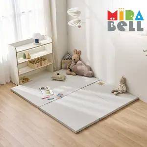 [미라벨] 실리케어 아기유아 층간소음 놀이방 3단 항균형 폴더매트 85x138 그레이
