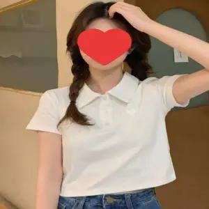 여성 6컬러 귀여운 하트자수 여름 카라 반팔 티셔츠