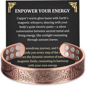 남성용 패션투어 구리 팔찌 99.99 순수 네오디뮴 자석으로 강도 18배 향상 자기(생명의 나무)
