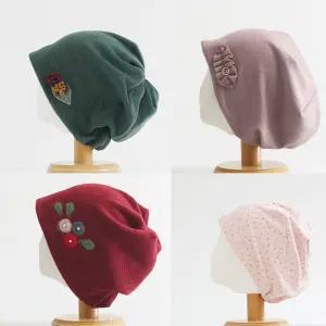 가을 겨울 중년 여성 실내 패션 울 니트 두건 수면 항암 엄마 할머니 주방 식당 비니 모자