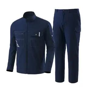 스판 네이비 작업복 지퍼 스타일 상의 하의