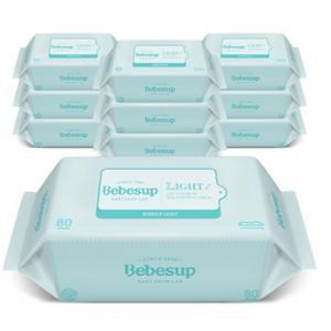 베베숲 라이트 엠보싱 아기 물티슈 리필형 80매 10팩