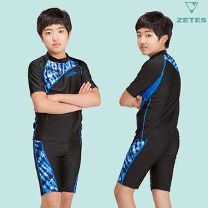 [제테스] 남아동 반팔 래쉬가드 세트 블랙 B_1O627