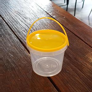 PP투명 원형손잡이 잠금용기/내열손잡이용기 3098(800ml) 100개 노랑뚜껑