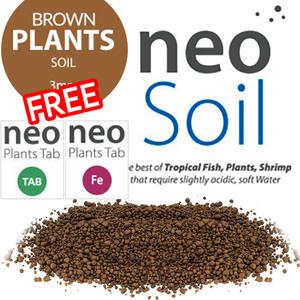 네오 컴팩트 소일 플랜츠 브라운 8L + 탭 TAB +Fe 영양제 증/ 수족관 어항 수조 사료 먹이 청소 ADA 수초 모스 비료 쉬림프 CRS 구피 열대어 관상어 바닥재 장식품