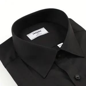 [레노마/일반핏] RZRSG0-005BK[Q016] 구김없고 착용감이 탁월한 뱀브스판 솔리드 블랙 셔츠[4계절착용]