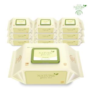 네이처 그린 에코 클래식 엠보 초순수 물티슈 (55gsm) 100매 10팩 20팩 캡형