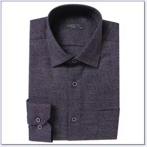 [란체티](하남점) 남성 겨울 기모 바이올렛 컬러 일반핏 긴소매 와이셔츠 LVW5003VI