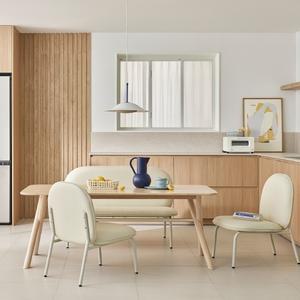 한샘 투티 6인 낮은 식탁세트(스틸의자2, 2인의자1 포함)