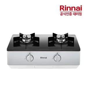 [전국설치] 린나이 2구 과열방지 가스레인지 RTR-642BJ AA신제품 전면건전지 펄실버