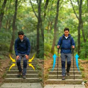 2개 1세트 초경량 접이식 듀랄루민 등산스틱