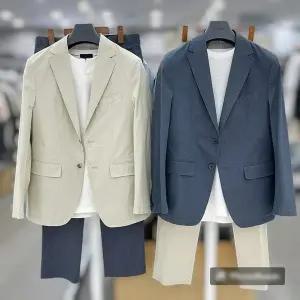 [트루젠]남자 여름 워싱 면 혼방 캐주얼 콤비 자켓 2컬러 - L/베이지, G/블루_JK