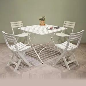 [하이파가구]폴딩 야외용접이식테이블4인세트 색상3