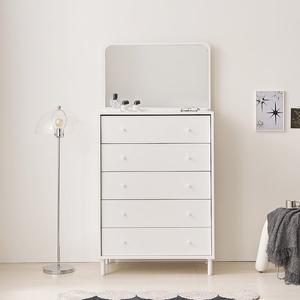 [NAMUDDL]보루네오 마르체 폴라 E0자재 5단 서랍장 800+스탠딩 화장대 거울 BOW529C