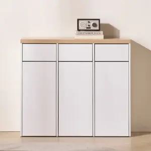 MN2074 3칸 슬림형 가정용 재활용 분리수거함 수납장 1000