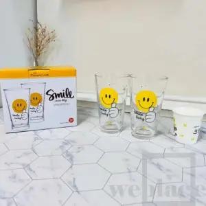 위플레이스 유리 주스컵 2P 유리아이스컵 크리스탈잔 홈카페유리컵