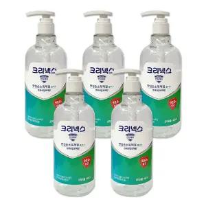 크리넥스 안심케어 안심 손소독제겔 플러스 프레쉬알로에향 펌프형 480ml x 5개 살균 소독 학교 병원 업체