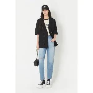 [럭키슈에뜨](센텀시티점)[럭키위크]LQJAM25540 반소매 노카라 더블 자켓 [온라인전용]