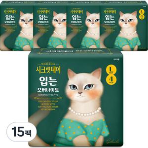 시크릿데이 입는 생리대 이지 케어 오버나이트 팬티형 대형 4개입 15개