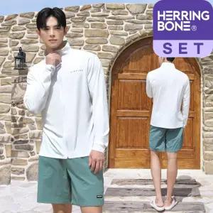 남자 래쉬가드세트 루즈핏 긴팔 집업 수영복 반바지 스윔팬츠 보드숏 비치웨어 상하의 RC903 AF308