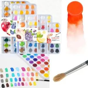 고체 수채화 물감 48색/36색/24색/21색/18색/16색/12색 맑은 발색