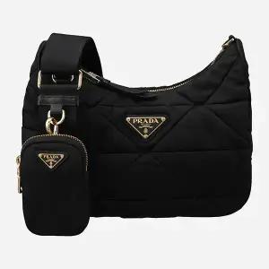 프라다 5F 1BC151 RDJN F0632 삼각 로고 리나일론 패딩 호보백 블랙
