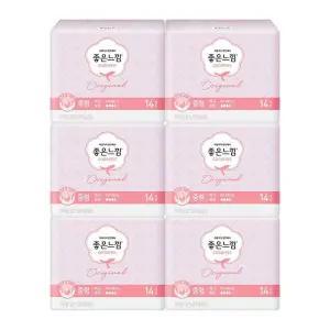 좋은느낌 오리지널 맥시슬림 중형 생리대 14입x6개