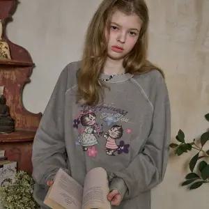 해피토미 레글런 피그먼트 맨투맨 고스트그레이