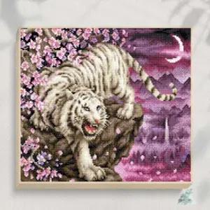 별하샤인 보석십자수 매화 백호맹호도 40X50 자수패키지 보석십자수도구