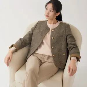 [지센] 여성 라운드 버튼업 자켓 LFJKO992_MU